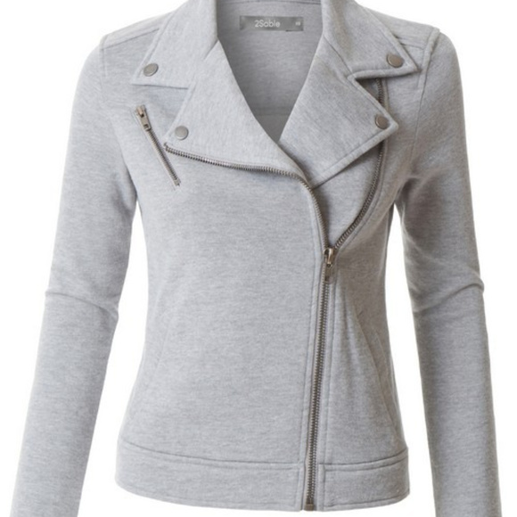 *ONLY 1 LEFT*   Long Sleeve Zip Up Moto Jacket - Picture 2 of 4